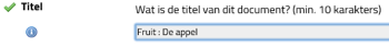 Ingevuld titelveld