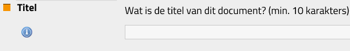 Oranje blokje voor verplicht veld