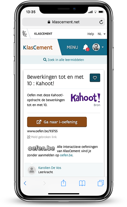 In je eentje een Kahoot! spelen vanaf KlasCement