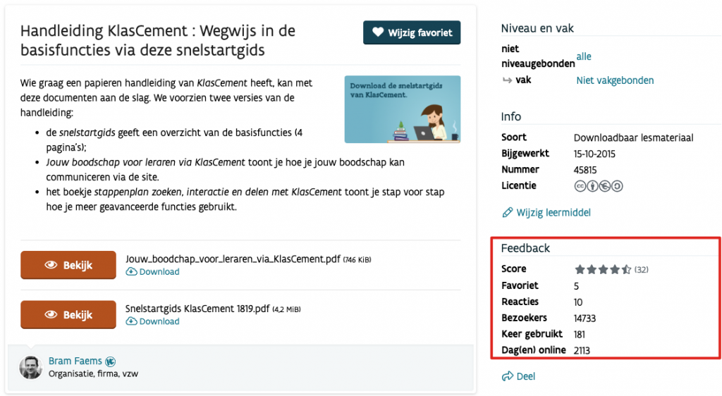 Screenshot aantal keer gedownload en bekeken