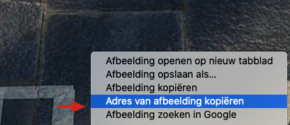 Adres van afbeelding kopiëren