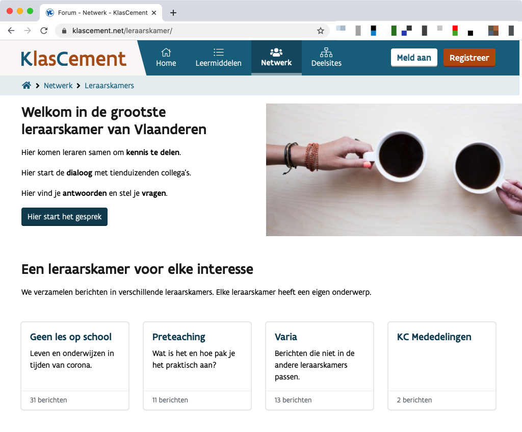 Leraraskamer bij KlasCement
