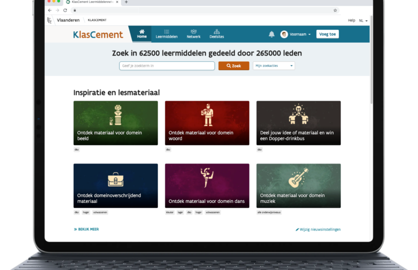 Homepage KlasCement met deeltijds kunstonderwijs