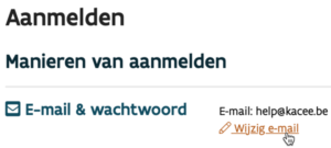 wijzig e-mail