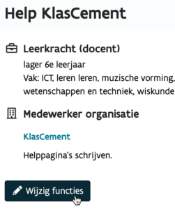 wijzig functies knop