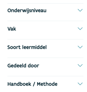 Zoekfilter aan de linker kant